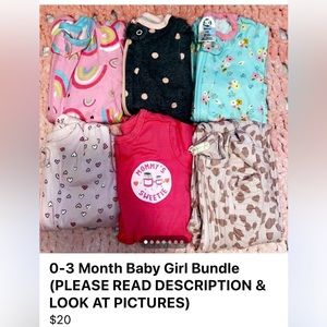 0-3 Month Baby Girl Bundle (PLEASE READ DESCRIPTION & LOOK AT PICTURES)